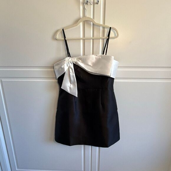 NWT Hutch Serena bow Black and White A-line dress Size 14 - Picture 7 of 11